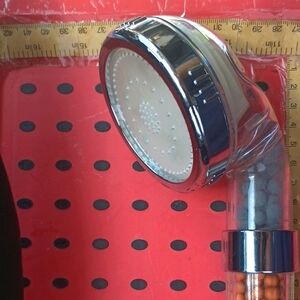 Silver and Almond Bath & Shower Head with ionic Beads Sprayer